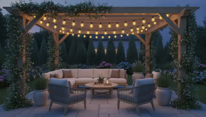 Pergola Beleuchtung: Atmosphäre für draußen